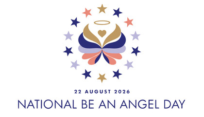 Obraz premium Decorative graphic design celebrating National Be An Angel Day in August