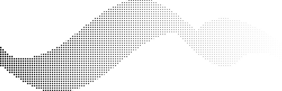 Abstract dotted line pattern connecting two shapes with transparent background