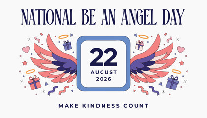 Obraz premium National be an angel day graphic with wings and gifts