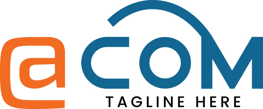 Modern Typography Business Logo with Letter ACOM