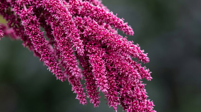 Close up of a vibrant pink amaranthus flower cluster