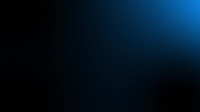 Cinematic soft blue corner light leak loop animation on black background, subtle ambient glowing flare effect backdrop for transitions video design and overlay decorative elements.