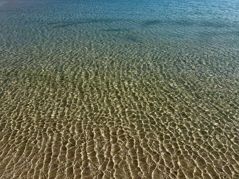 Clear Ocean Water Patterns Over Coral Reef