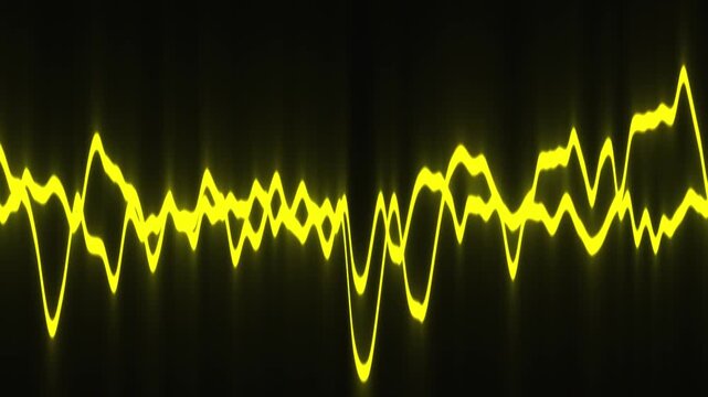 Yellow lightning style lines over black background with seamless motion loop, ideal for video intros, websites, LED screens, and digital backdrops.