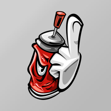 Vector Spray Can Artwork Cartoon Design for  Graffity