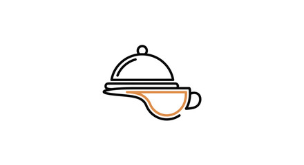 Fototapeta premium Minimalist Dishware Concept Depicting a Fusion of Serving and Beverage Preparation
