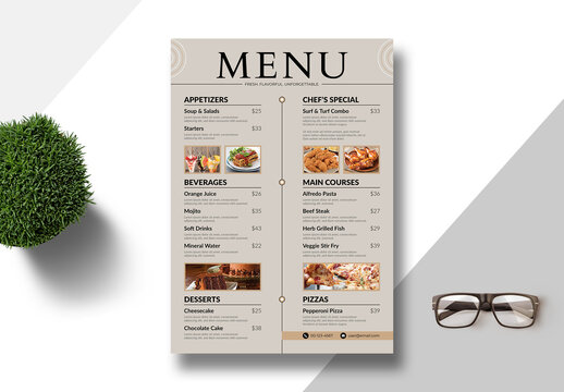 Food Menu Template Layout