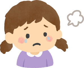 Cute Pouting Girl Vector Illustration