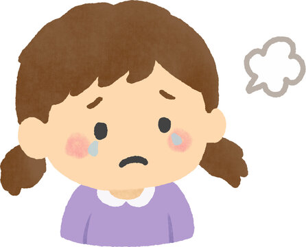 Cute Pouting Girl Vector Illustration