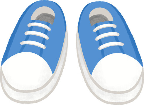 Cute Blue Sneakers Vector Illustration