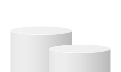 Fototapeta na wymiar Cylinder white podium stage pedestal stand product display isolated png background