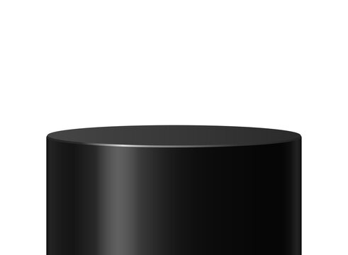 Black luxury podium display stand for product mockup showcase platform pedestal isolated png background