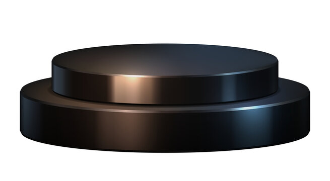 3D black podium pedestal stand display step platform stage isolated png background