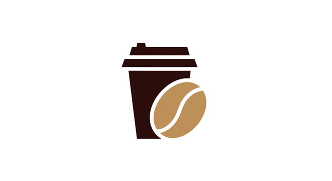 Minimalist Coffee Cup Logo With Bean And White Background For Versatile Usage