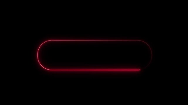 Red neon glowing rounded rectangle frame loading animation on black background, border