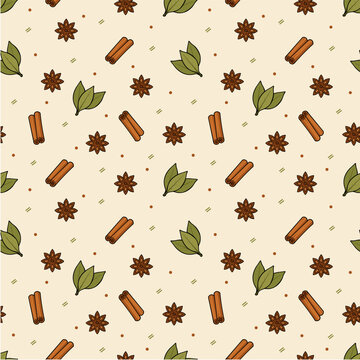 rustic spice seamless pattern background