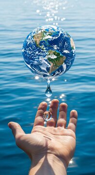 Azure Embrace: A World of Water in Your Hand