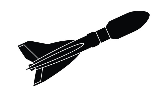 Black dart flying isolated