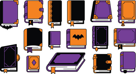 Halloween-themed illustrated magic books collection ©  Fahim