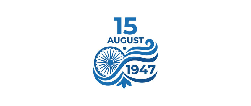 Celebratory Graphic 15 August 1947 Wheel Waves