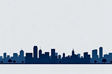 Fototapeta premium Minimalist City Skyline Silhouette