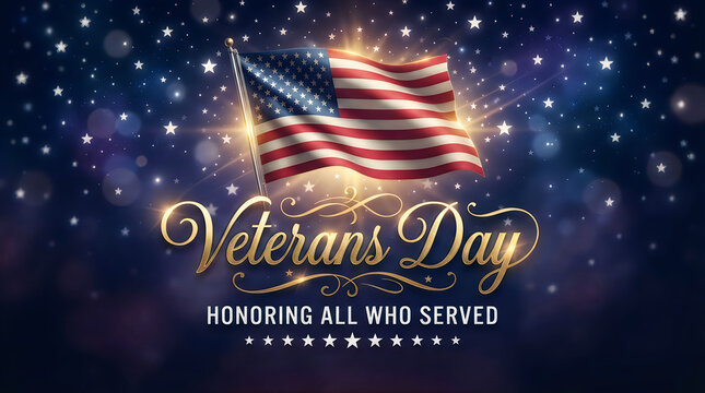 Honoring american heroes stunning veterans day background with waving flag and sparkling stars for november 11th celebrations