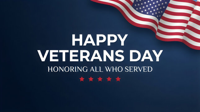 Honoring heroes happy veterans day graphic with american flag november 11th remembrance