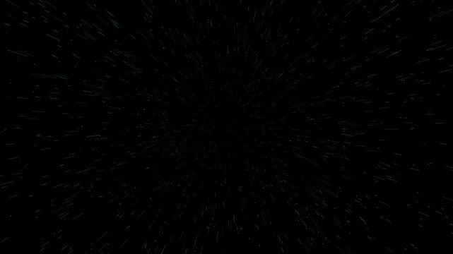 Fast cosmic hyperdrive effect with cyan light streaks warp speed background loop.with 4k video animation.