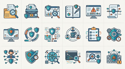 Cybersecurity and Data Protection Icons Set. © Rizky