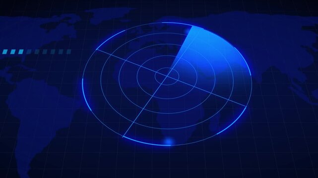 radar screen with world map