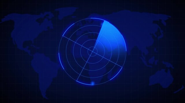 radar screen with world map