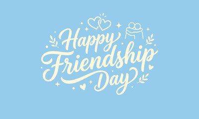 Fototapeta premium Happy Friendship Day greeting card or social media post design template