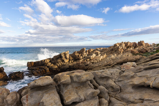 beautiful beach and rocky coastline of Onrus, South Africa