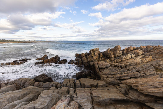 beautiful beach and rocky coastline of Onrus, South Africa