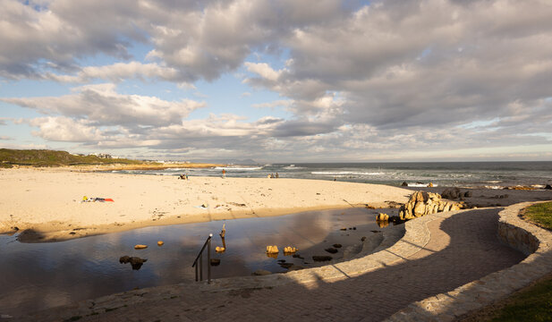 beautiful beach and rocky coastline of Onrus, South Africa