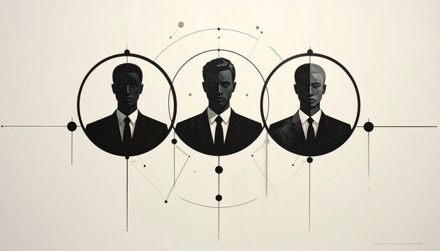 Organizational unity with connected figures.