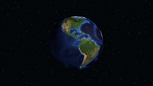 Earth Zoom Animation to Dakar Senegal with Geographic Coordinates
