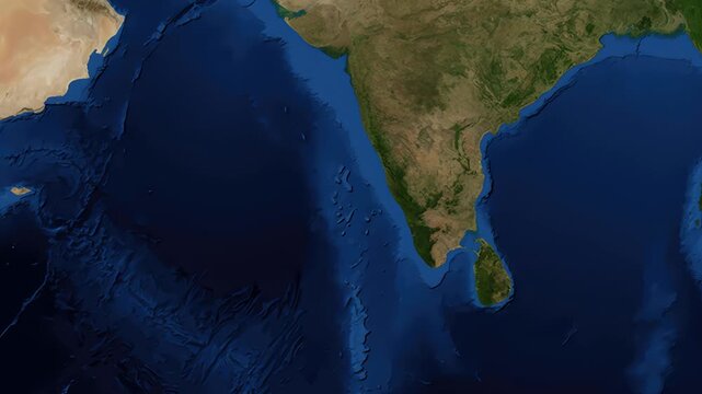 Satellite Zoom Animation From World Map To Bangalore Karnataka India