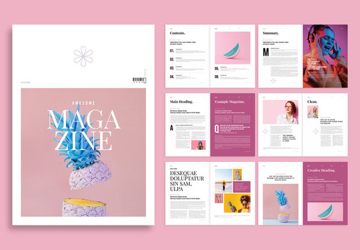 Magazine Layout with Color ful Accents