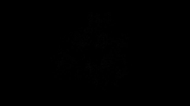 Particle Wave Explosion Animation. Energy Shockwave Blast. Dynamic White Particles Ring Burst. Expanding Energy Shockwave