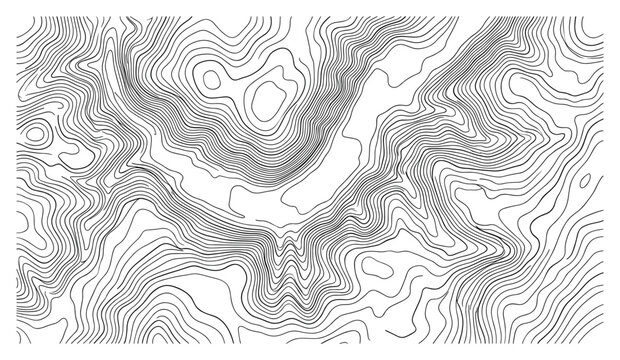 Topographic map terrain background with elevation contour lines