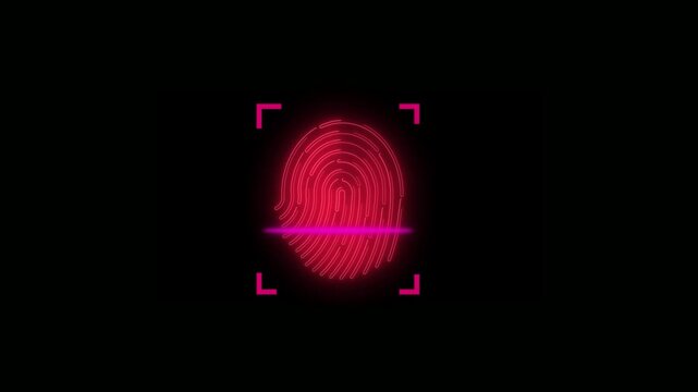 Finger print animated icon. Fingerprint lock secure concept