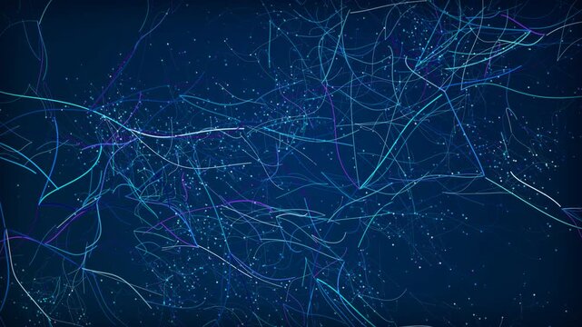 Premium Abstract Blue Recursive Vector Background Featuring Intricate Digital Line Patterns