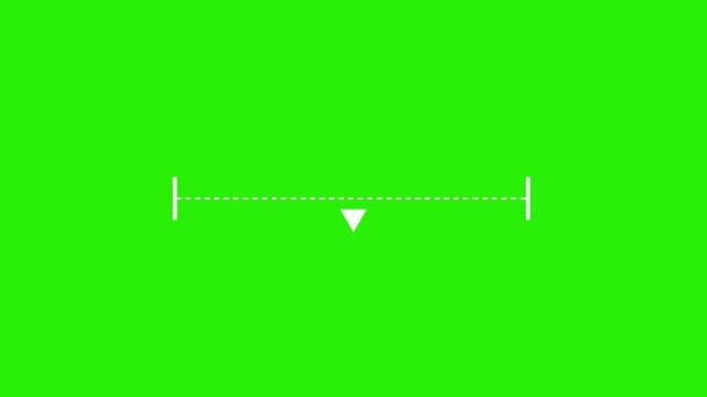 horizontal line measuring distance animation on white background with alpha channel. Horizontal dot line measuring distance animation.