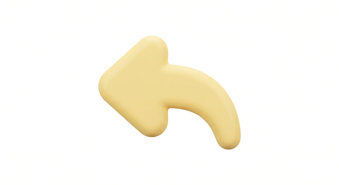 Curved arrow symbol for reply or back navigation element