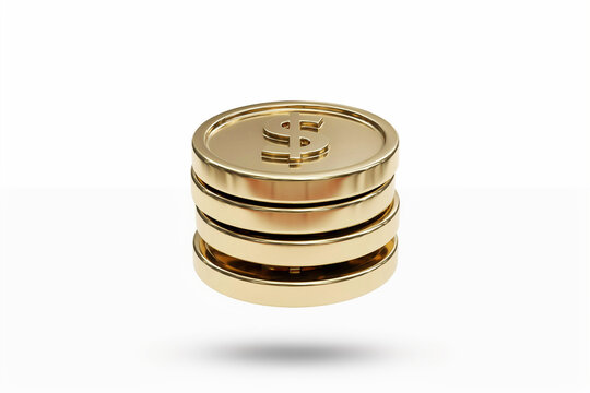 A perfectly stacked group of shiny gold dollar coins symbolizing wealth prosperity success financial savings banking investment currency exchange and economic growth for future security