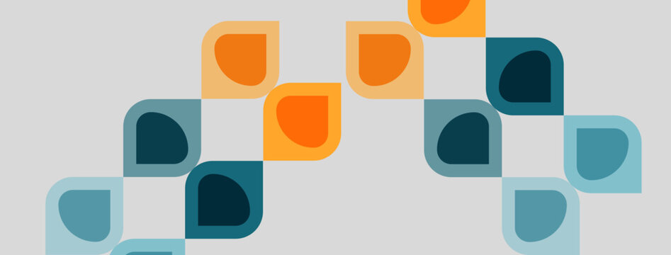Abstract geometric shapes, rounded squares, orange, teal, gray. Minimalist design, clean lines, modern aesthetic, simple composition.