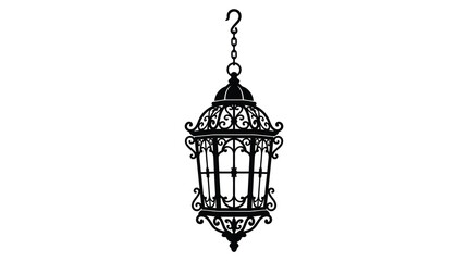 Black hanging lantern with hook © Minal