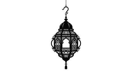 Black hanging lantern with intricate design © Minal