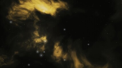 Yellow nebula and stars in deep space © Muhammad